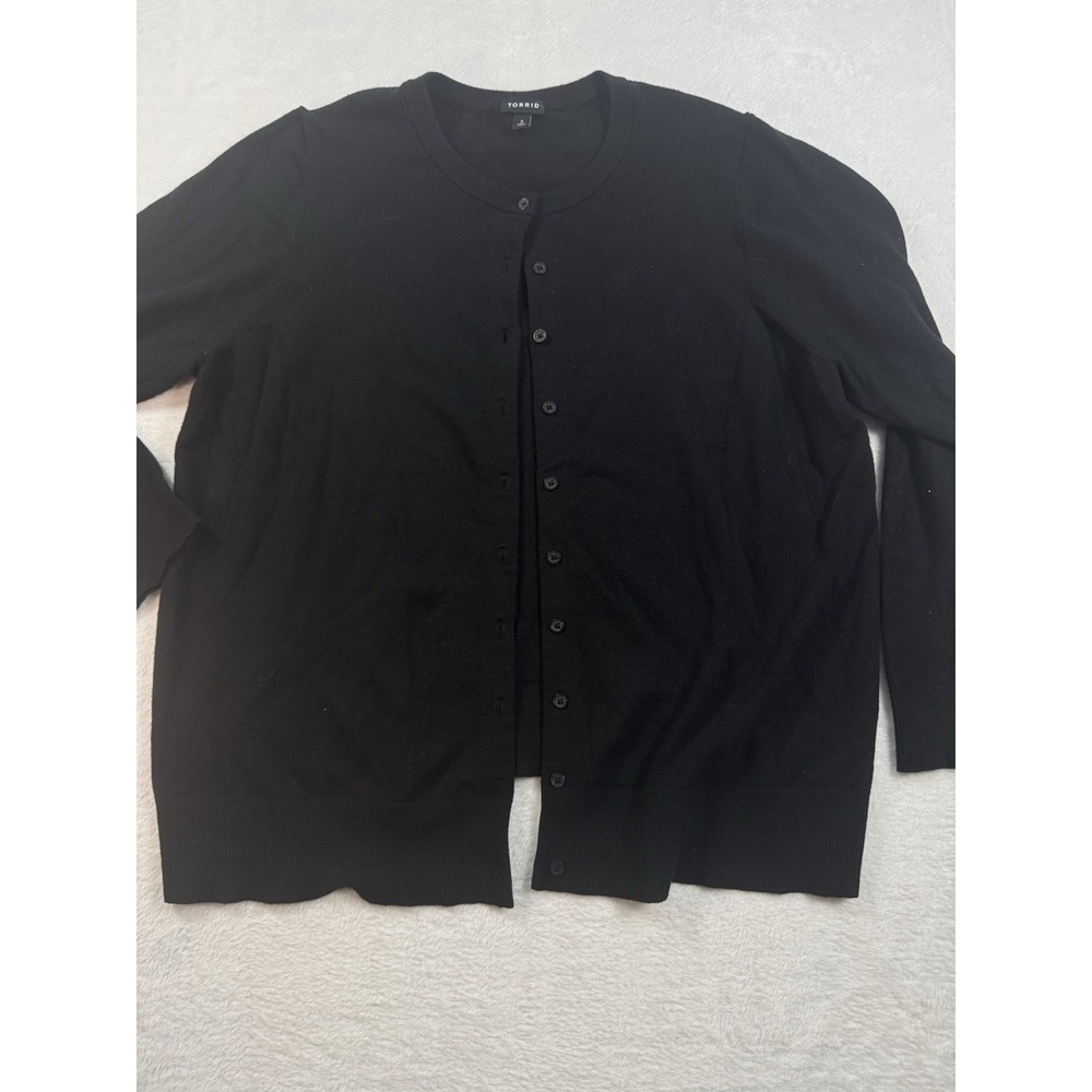 Torrid Women's Size 2 Cardigan Black Button 100% Cotton